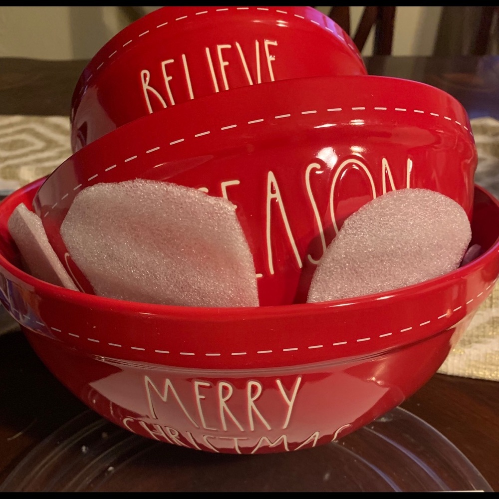 Rae Dunn Christmas 2019 set of 3 bowls